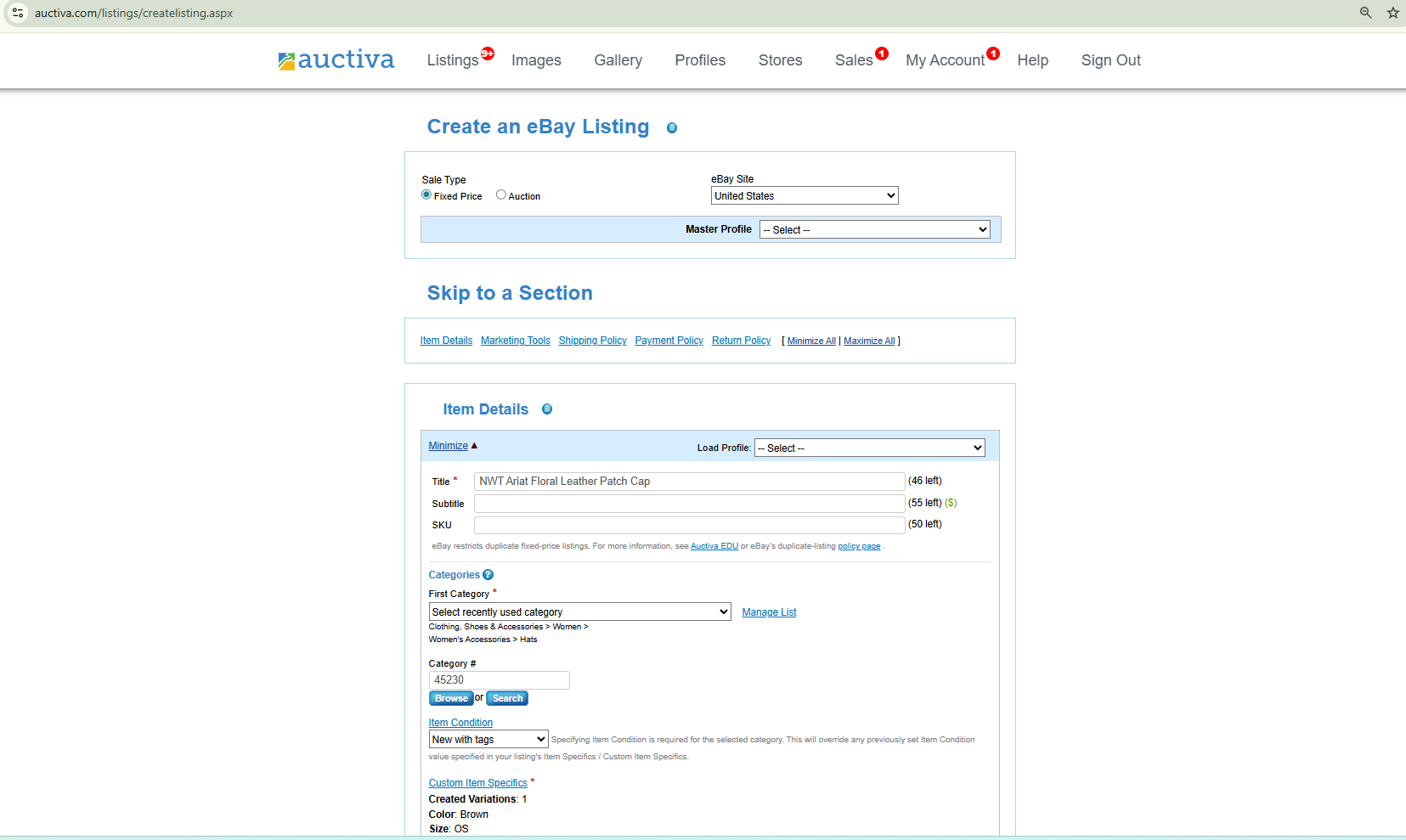 Listing Creation Workflow