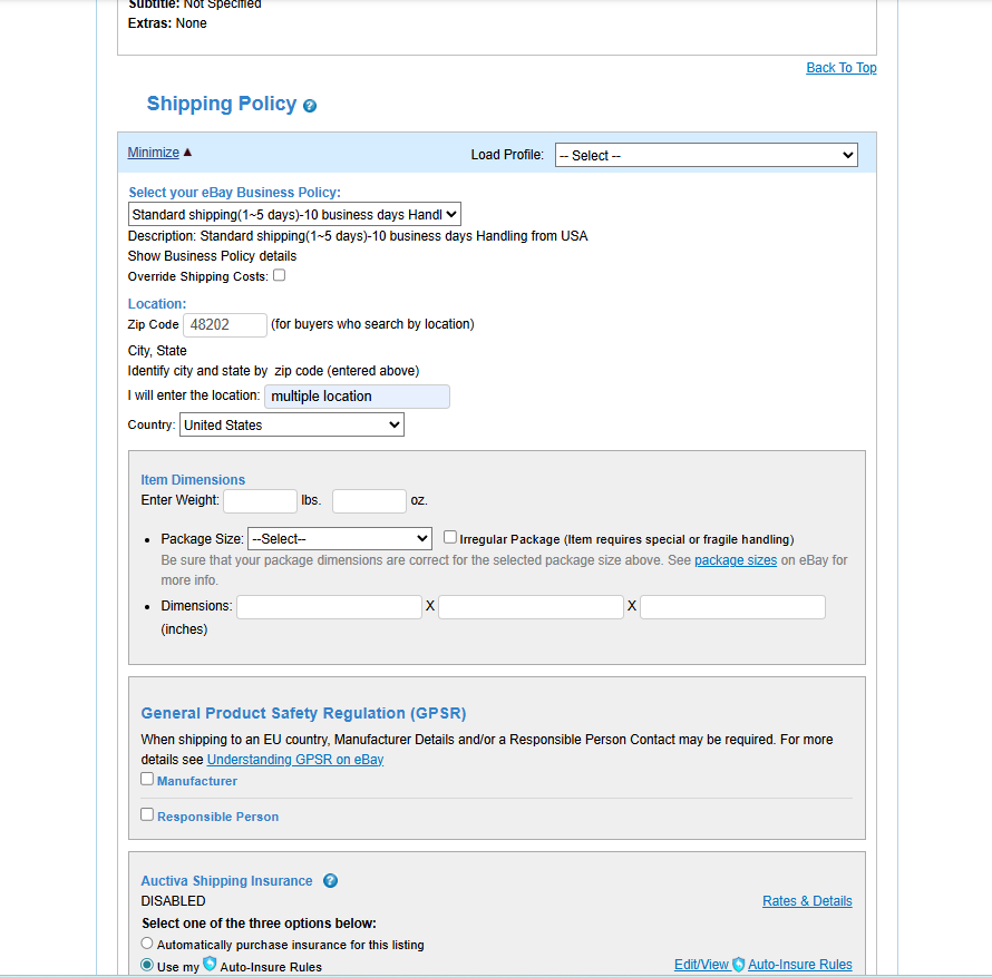 Shipping Policy & GPSR